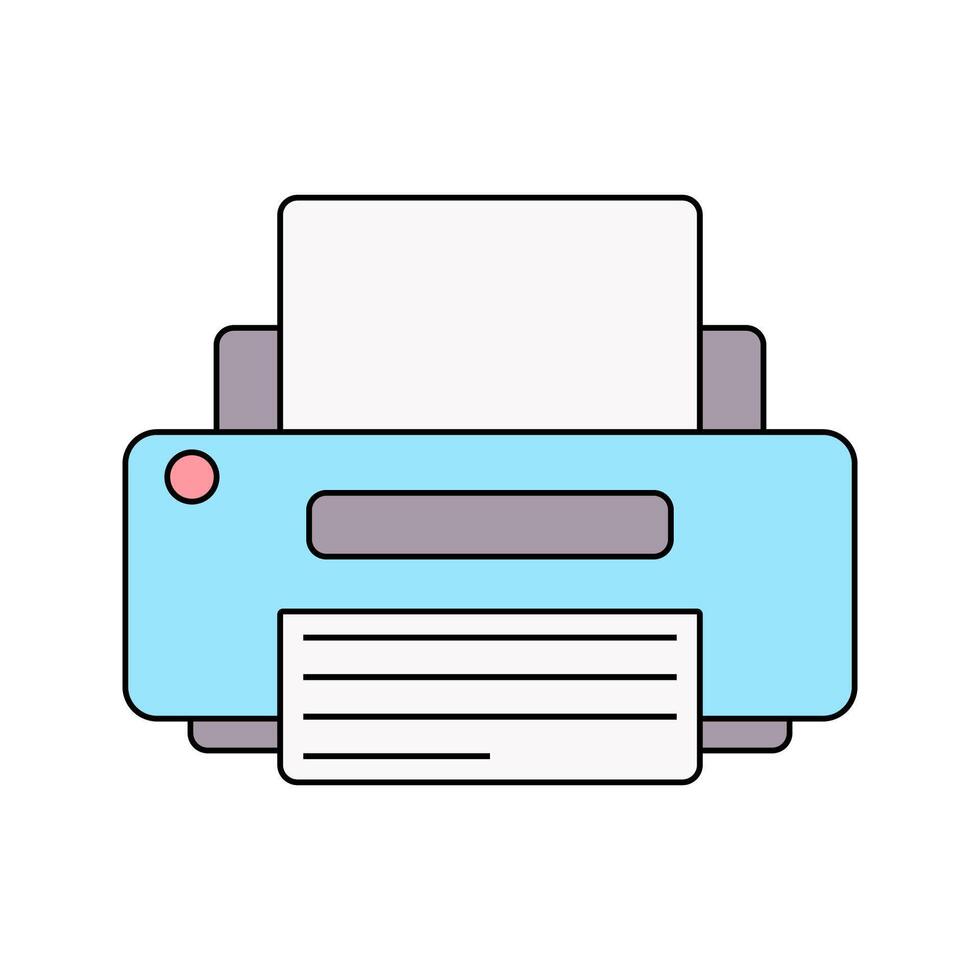 Printer Icon Illustration in Flat Style. Perfect for design projects, print shops, or creative materials representation vector