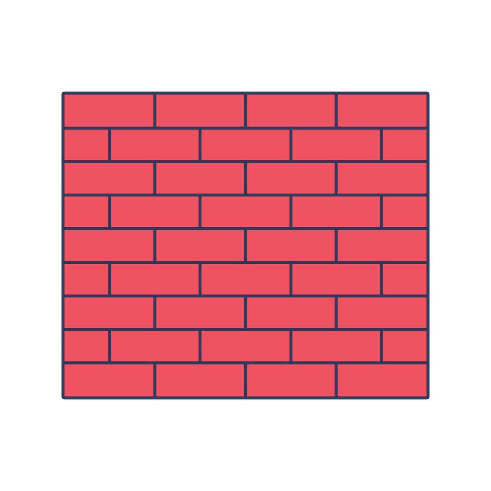 Brick Wall Icon Illustration in Flat Style .Ideal for construction, engineering, and industrial design projects vector