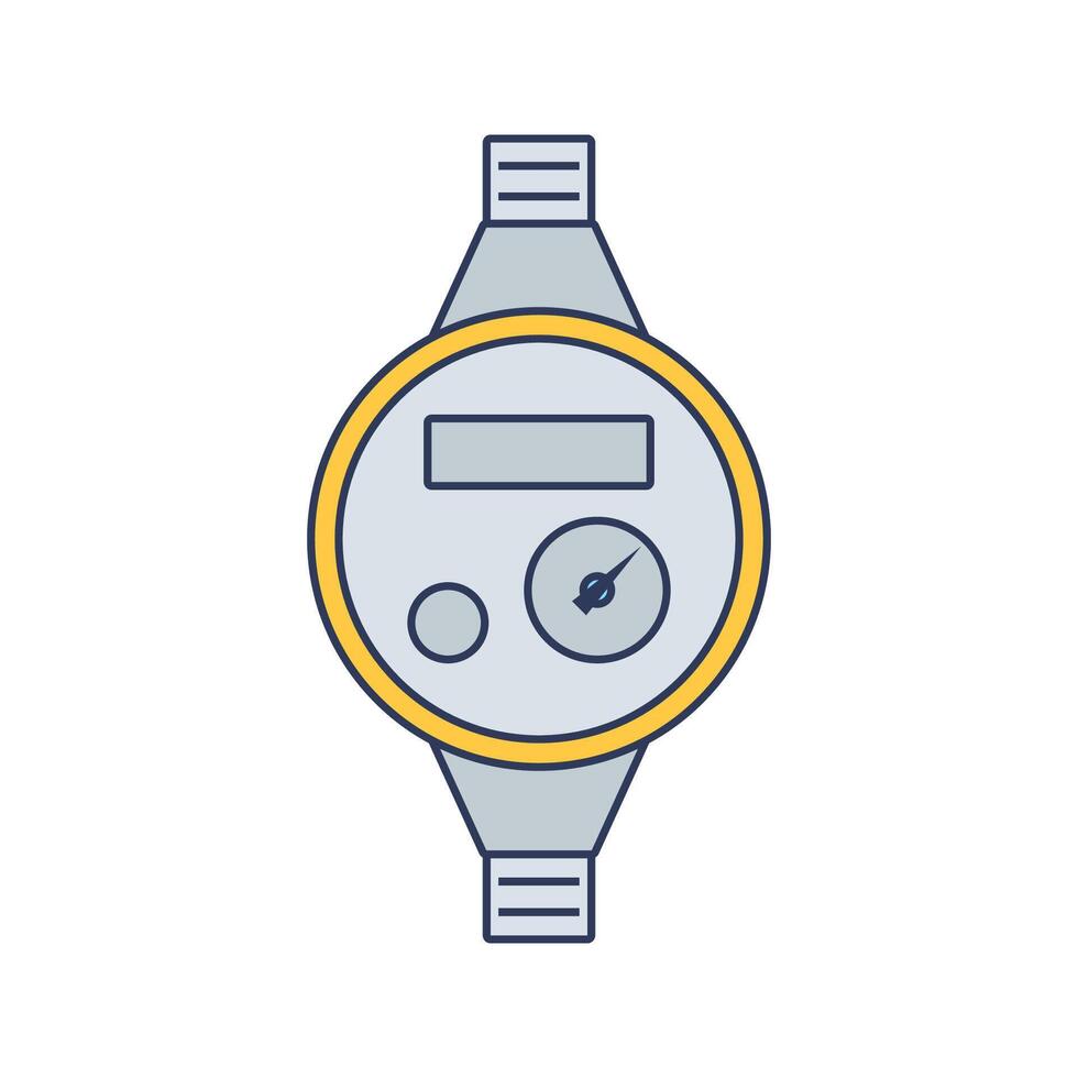 Pressure Gauge Icon Illustration in Flat Style .Ideal for construction, engineering, and industrial design projects vector