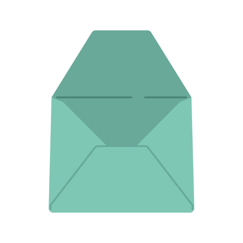Open green envelope with pink interior vector