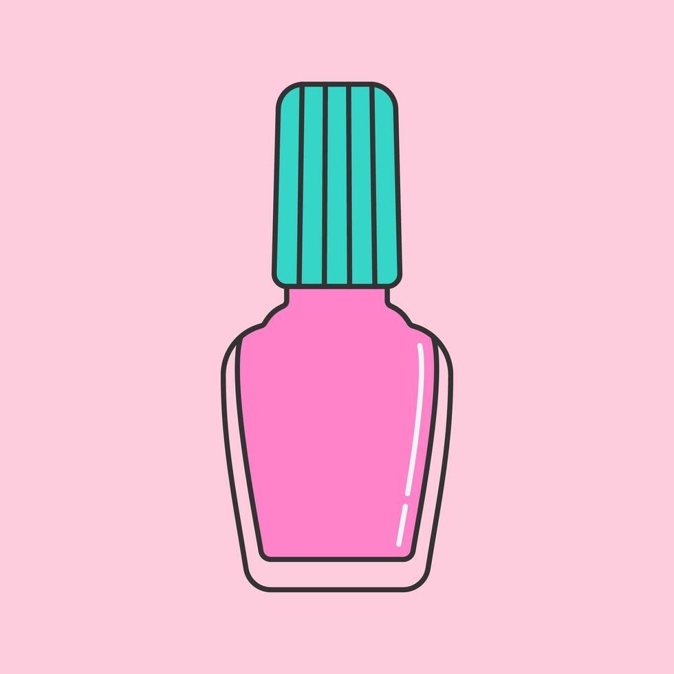 Bright and colorful nail polish illustration. Good for beauty, fashion, or makeup-themed designs and creative projects vector