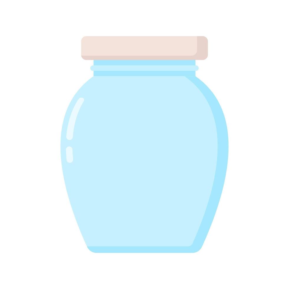 White Lid Jar. Perfect for product packaging, storage visuals, or eco-friendly themes in design projects and creative content. vector