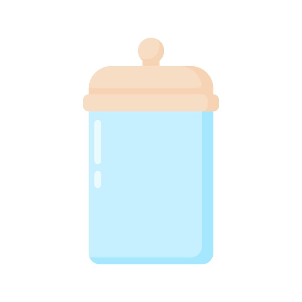 Green Lid Baby Jar. Perfect for product packaging, storage visuals, or eco-friendly themes in design projects and creative content. vector