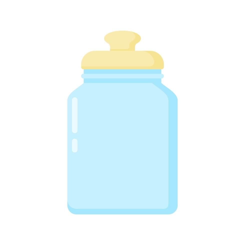 Orange Lid Baby Jar. Perfect for product packaging, storage visuals, or eco-friendly themes in design projects and creative content. vector