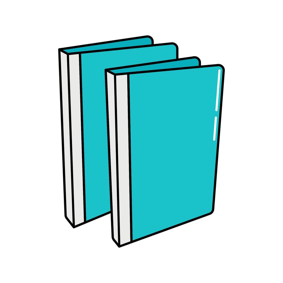 Blue Hardcover Book. A closed blue book or thick file folder vector