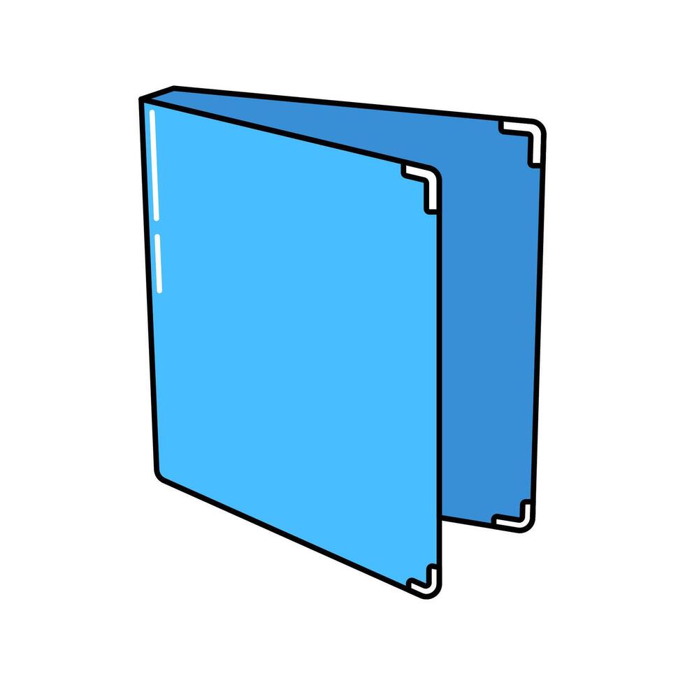 Blue Ring Binder. A blue ring binder with an open mechanism for inserting sheets vector