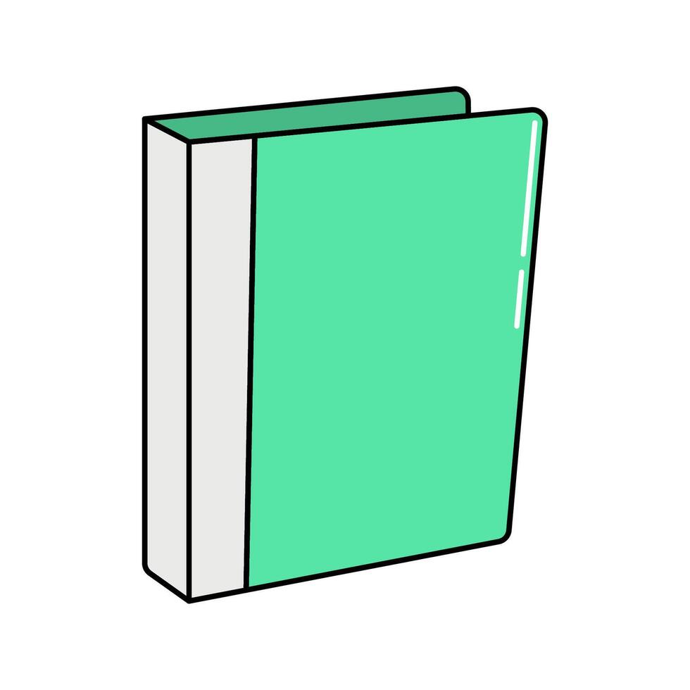 Green Hardcover Binder. A green binder, used for keeping reports vector
