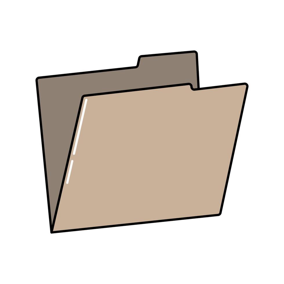 Brown File Folder. A brown open folder, typically used for legal documents vector