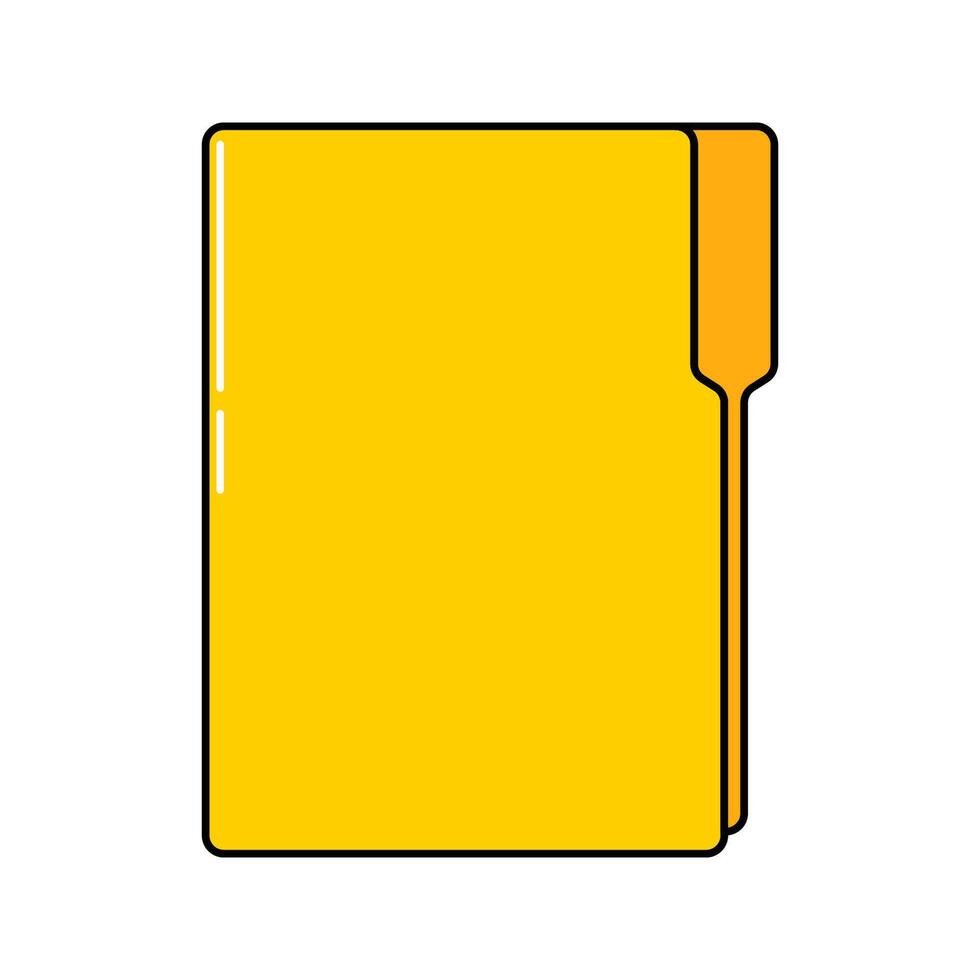 Manila Folder. A standard yellow file folder with a tab for labeling. vector