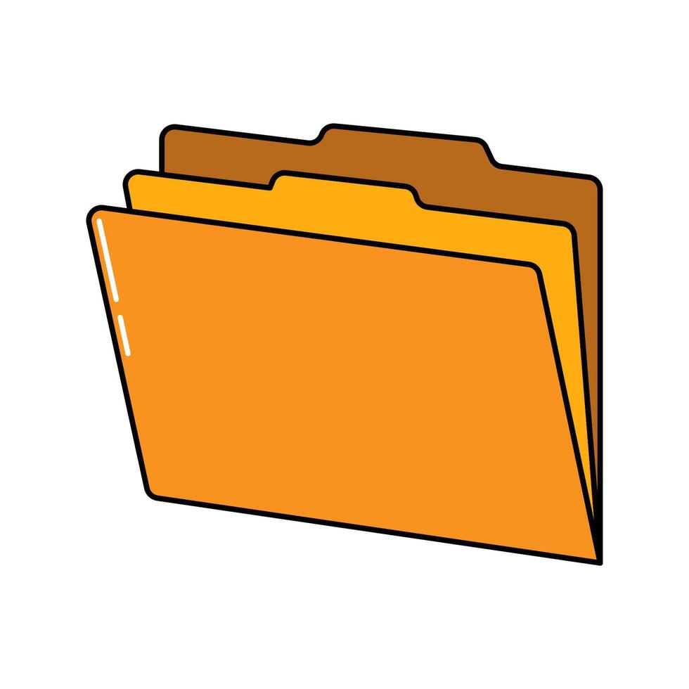 Orange Tab Folder. A filing folder with a tab for easy sorting vector