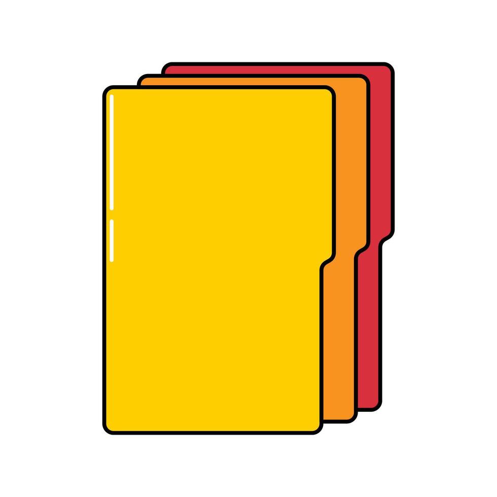 Red and Yellow File Folder. A red folder with a tab, commonly used for document organization vector