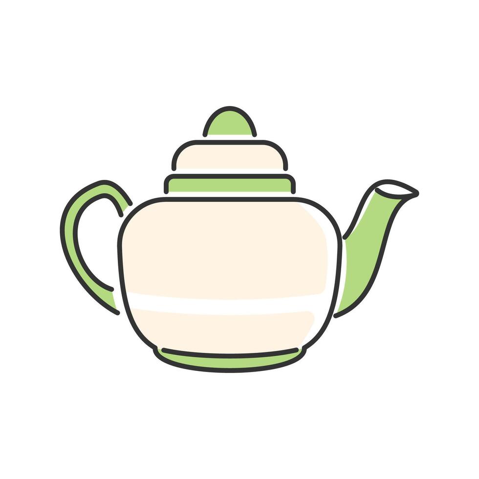 Regal Teapot. A teapot with a crown-like lid and elongated spout for elegance. vector
