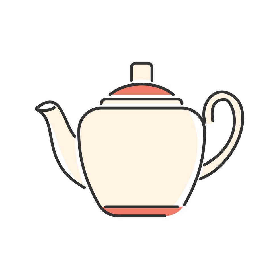 Rustic Clay Teapot. A classic, handcrafted teapot with a natural finish. vector
