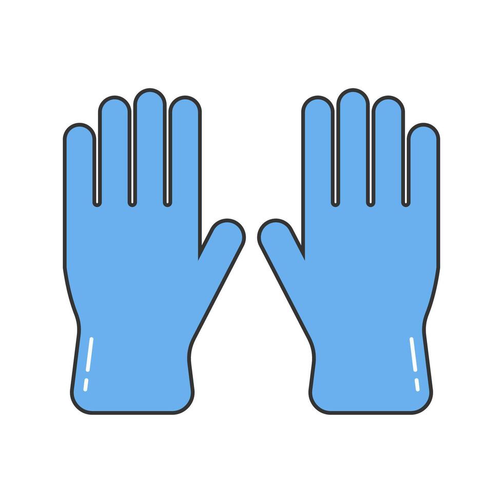 Gloves. A pair of blue medical gloves, used for hygiene and safety in medical procedures. vector