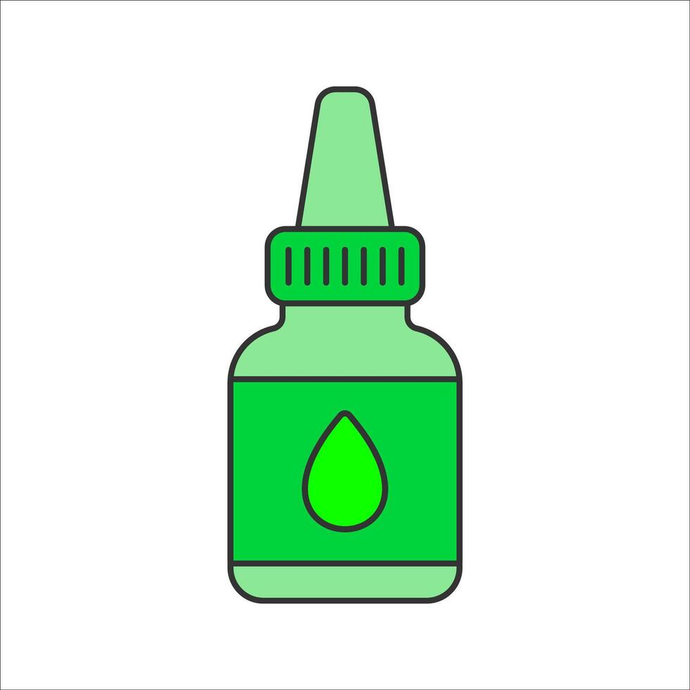 Lubricant Bottle Flat design style, green lubricant bottle with a drop icon, symbolizing maintenance for RC vehicles, great for mechanical repair graphics, customization visuals. vector