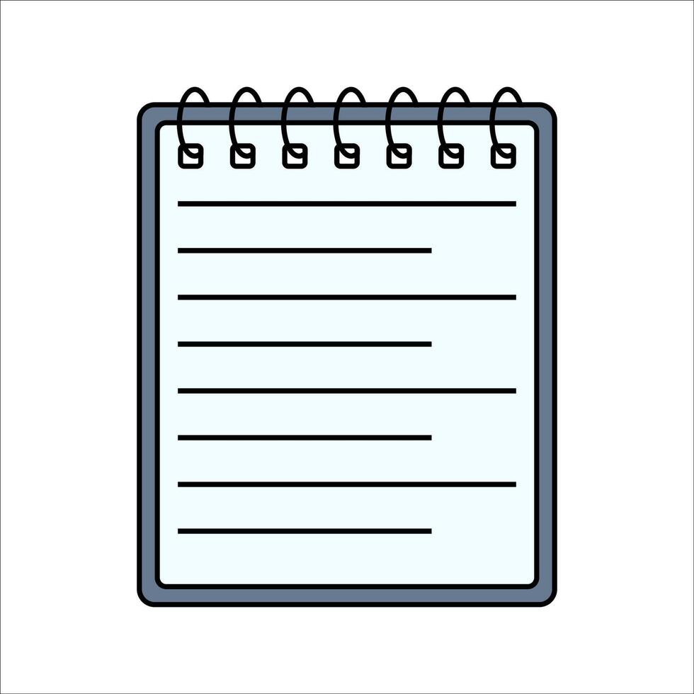 Loose Paper Flat design style, single sheet with text lines, representing documents, reports, or written content, useful for office, education, and business graphics. vector