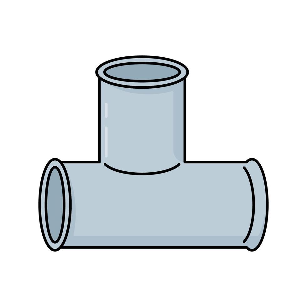 Valve Pipe Flat design style, gray pipeline with a red valve, used for controlling fluid flow, ideal for mechanical diagrams, industrial visuals, and plumbing layouts. vector