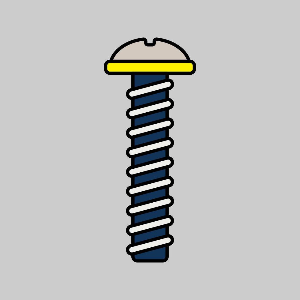 Bolt Flat design style, essential fastening components for mechanical, industrial, and structural graphics. vector
