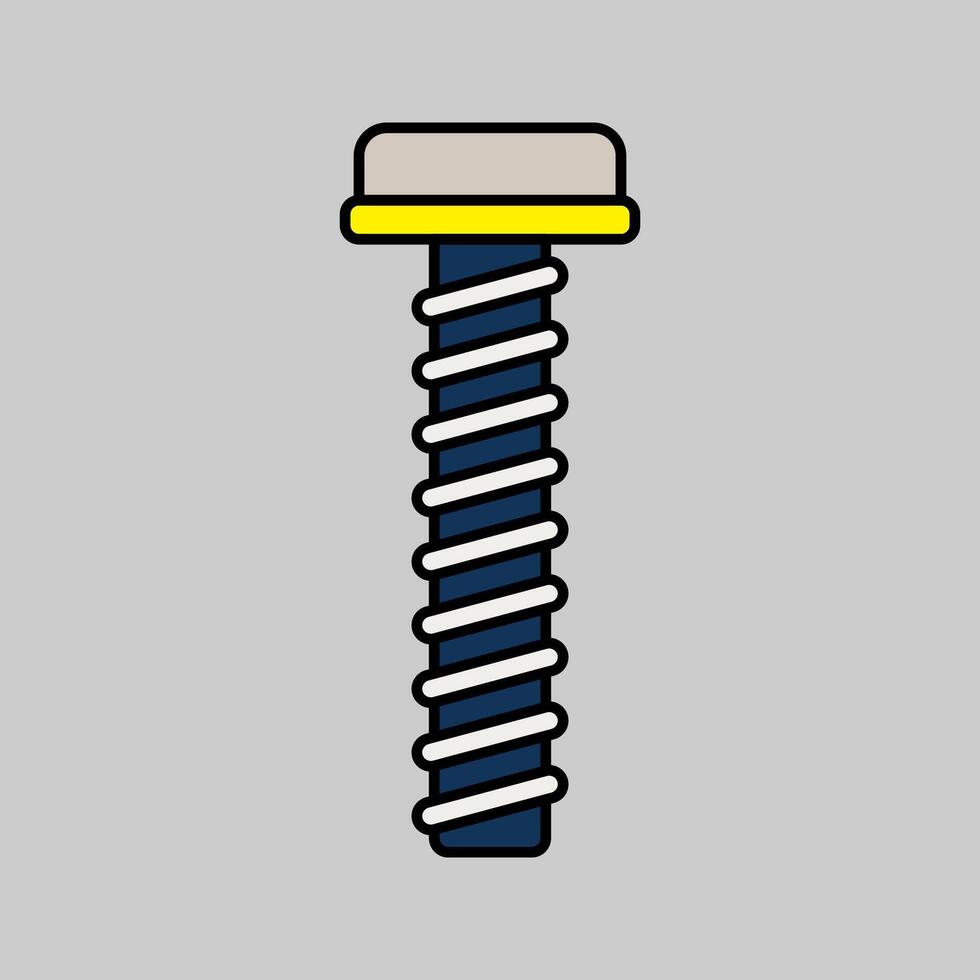 Nut Screws Flat design style, essential fastening components for mechanical, industrial, and structural graphics. vector