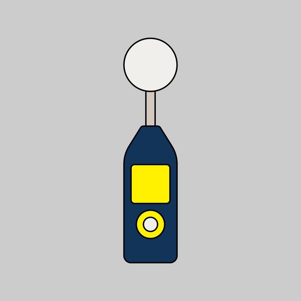 Sound Level Meter Flat design style, a handheld device with a digital display for measuring noise levels, perfect for industrial, environmental, and safety-themed graphics. vector