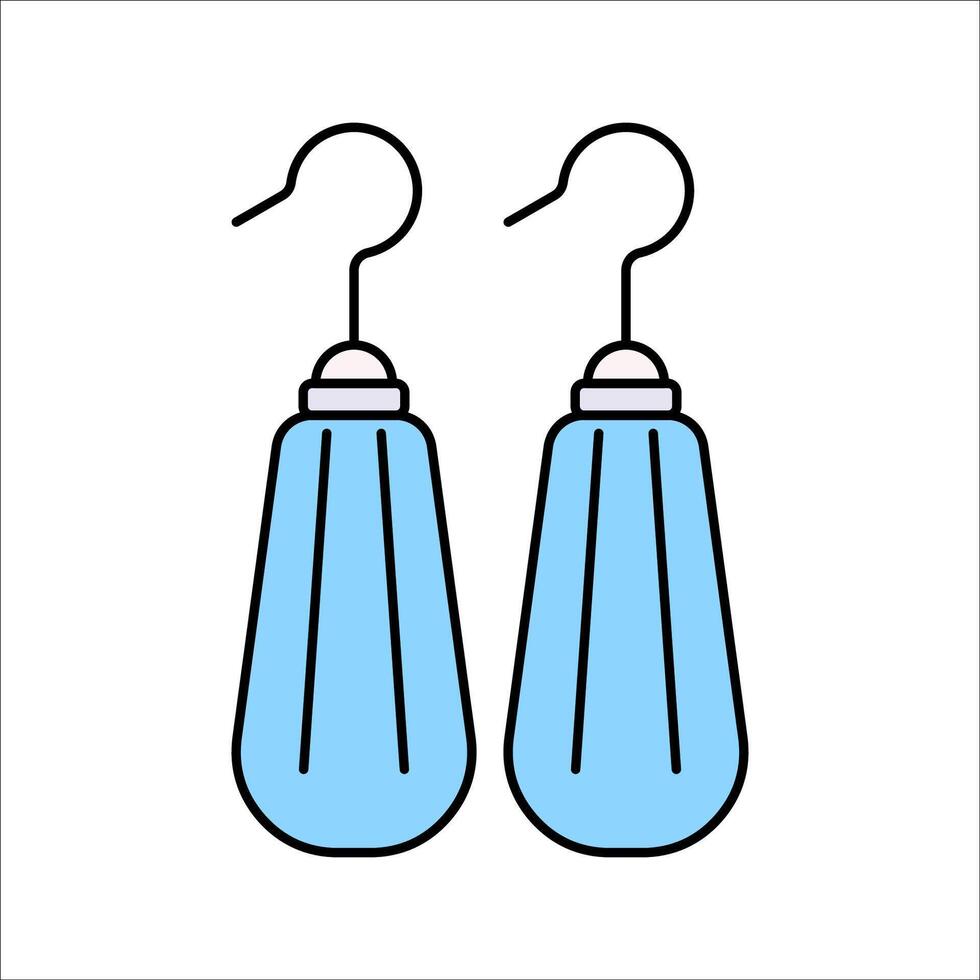 Earrings Flat design style, blue dangling earrings, representing jewelry and fashion, perfect for accessory or fashion-focused designs. vector