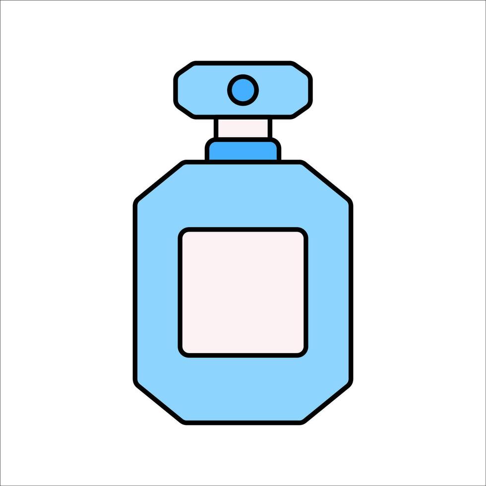 Perfume Bottle Flat design style, blue perfume bottle, representing fragrance and elegance, perfect for beauty or luxury visuals. vector