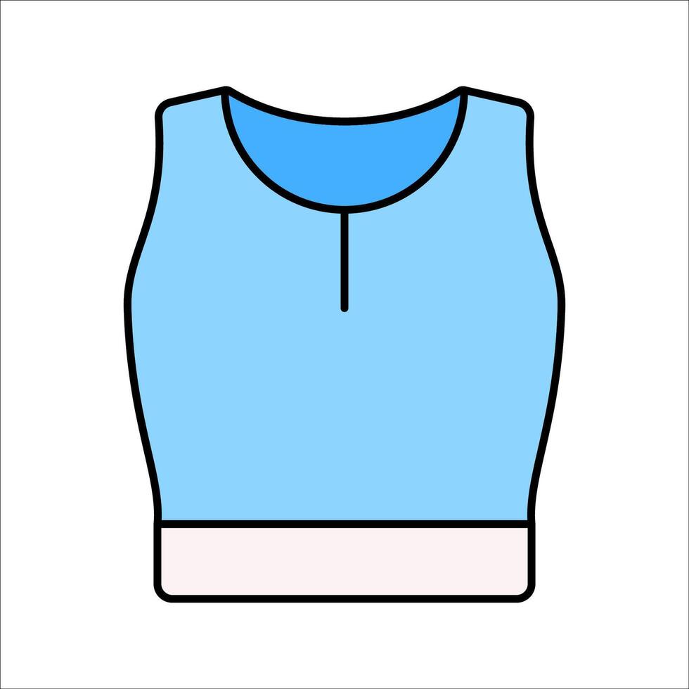 Tank Top Flat design style, blue sleeveless top, symbolizing casual wear, perfect for summer, sports, or lifestyle-themed visuals. vector