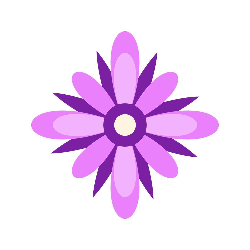 Groovy Abstract flower petals illustration vector