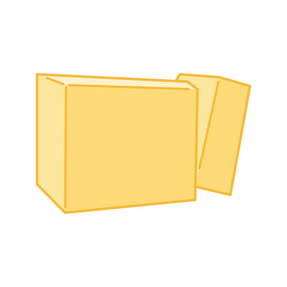 Two butter bars leaning against each other from the back view. vector