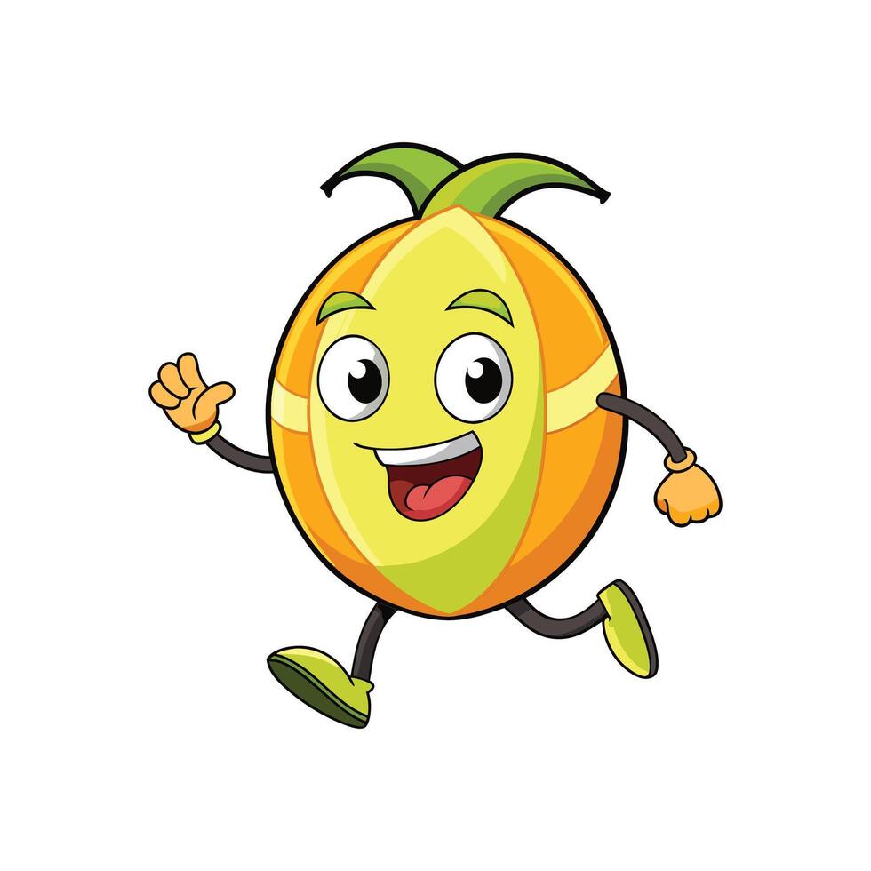 Cartoon Orange Character Running Happily for an Animated Design vector