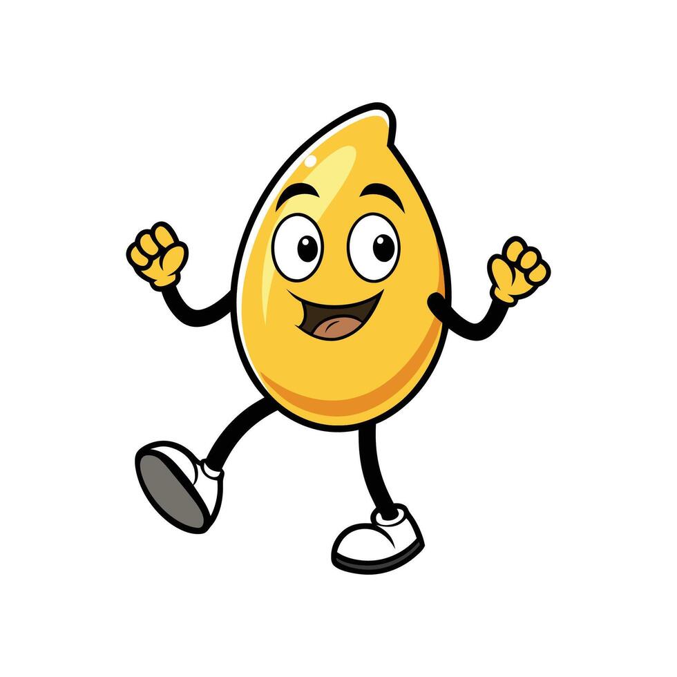Happy Almond Character Celebrating Isolated on White Background vector