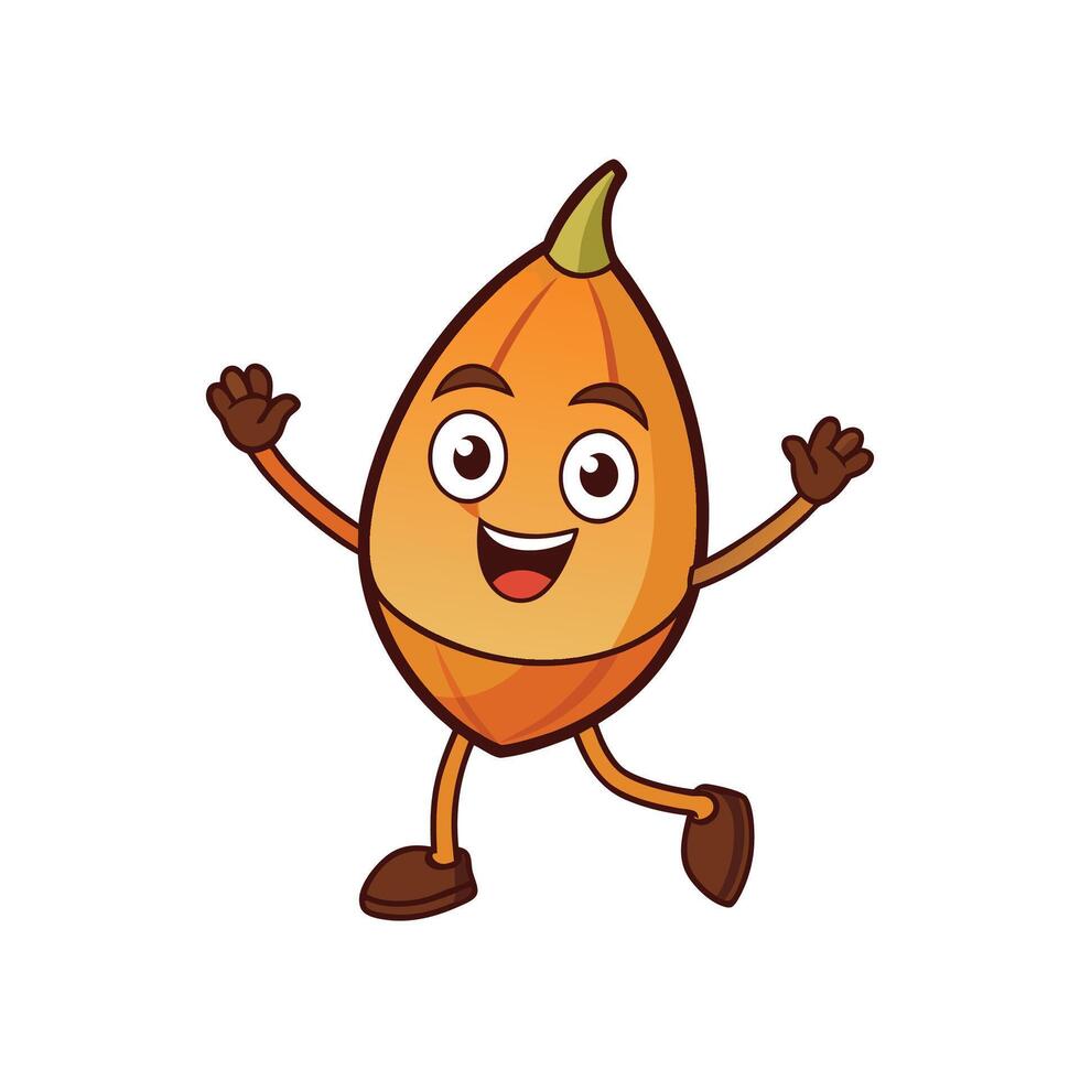 Cheerful Cartoon Grain Character Running with Arms Raised vector
