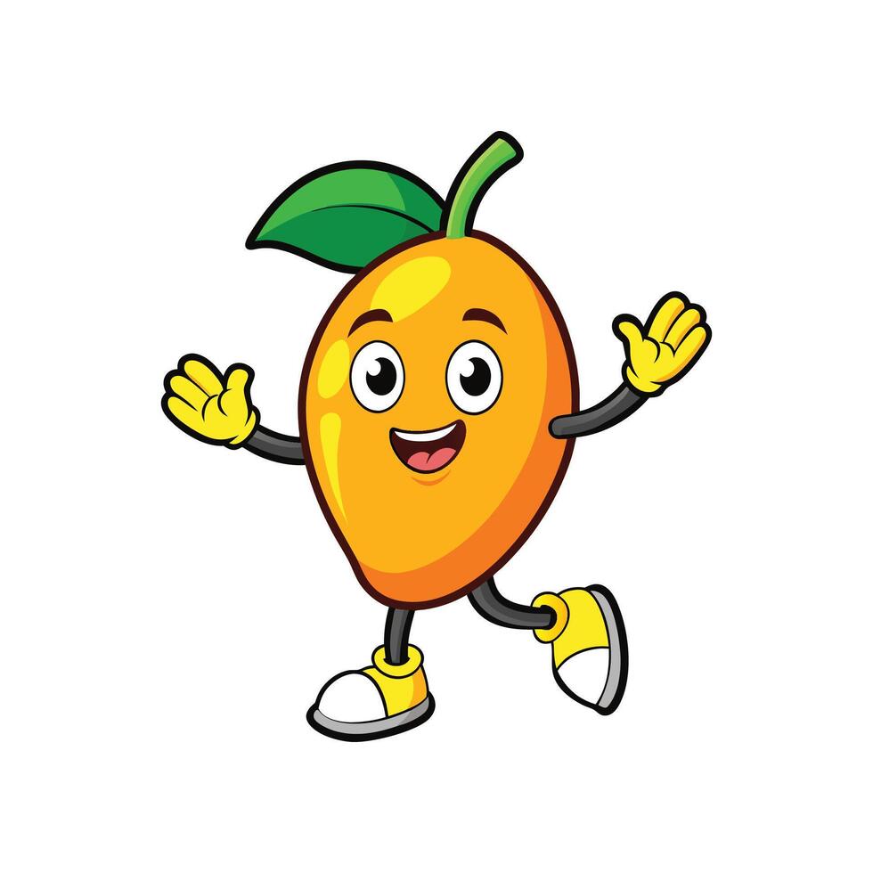 Cheerful Mango Mascot Cartoon Character with Open Arms vector