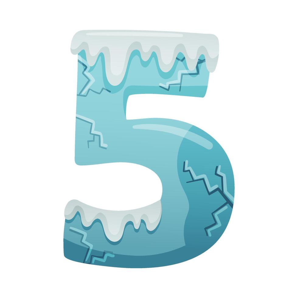 Cute five number. 5 childish numeral for card, poster, nursery design cartoon illustration vector