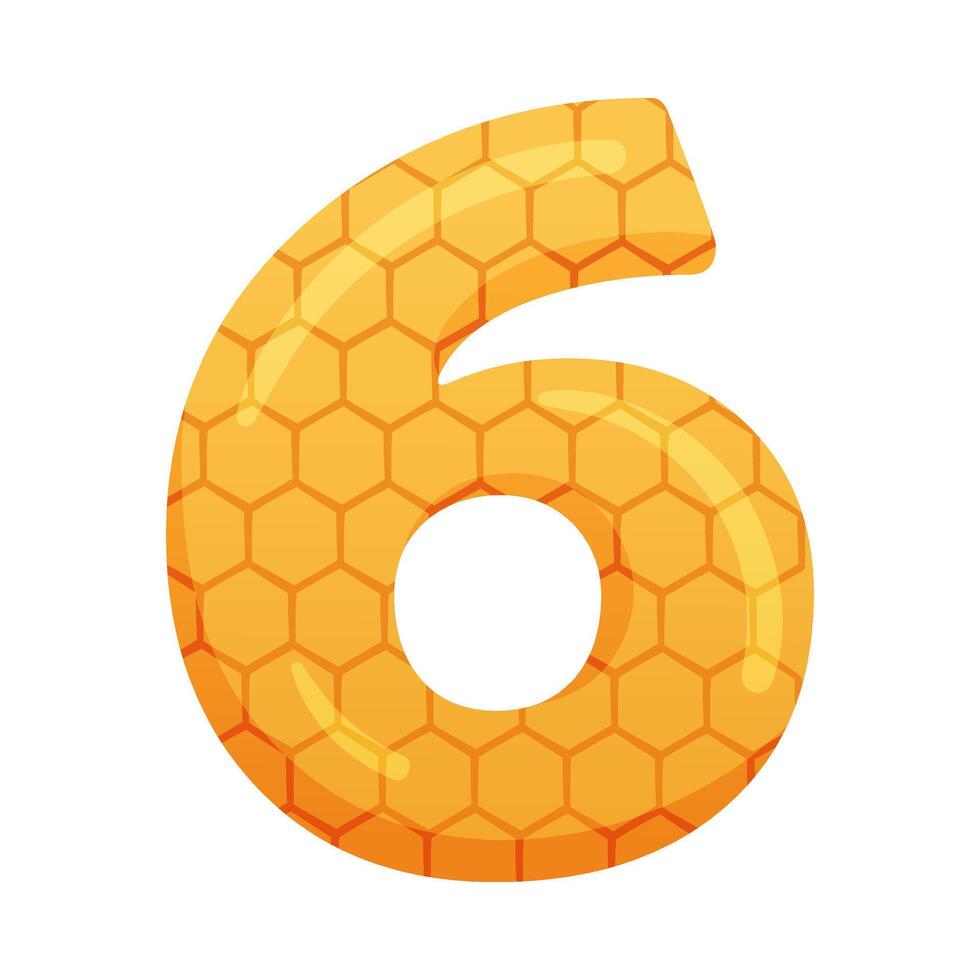 Cute six number. 6 childish numeral for card, poster, nursery design cartoon illustration vector