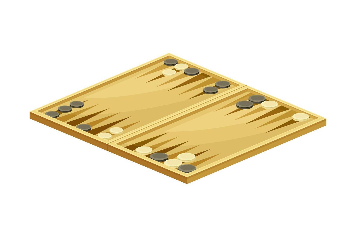 Backgammon board game flat illustration on white background vector