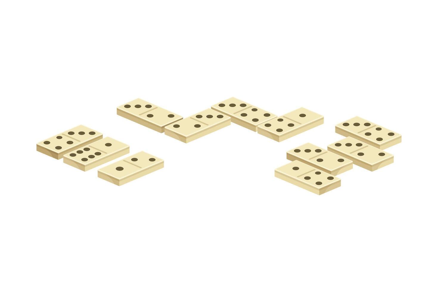 Domino family board game flat illustration on white background vector