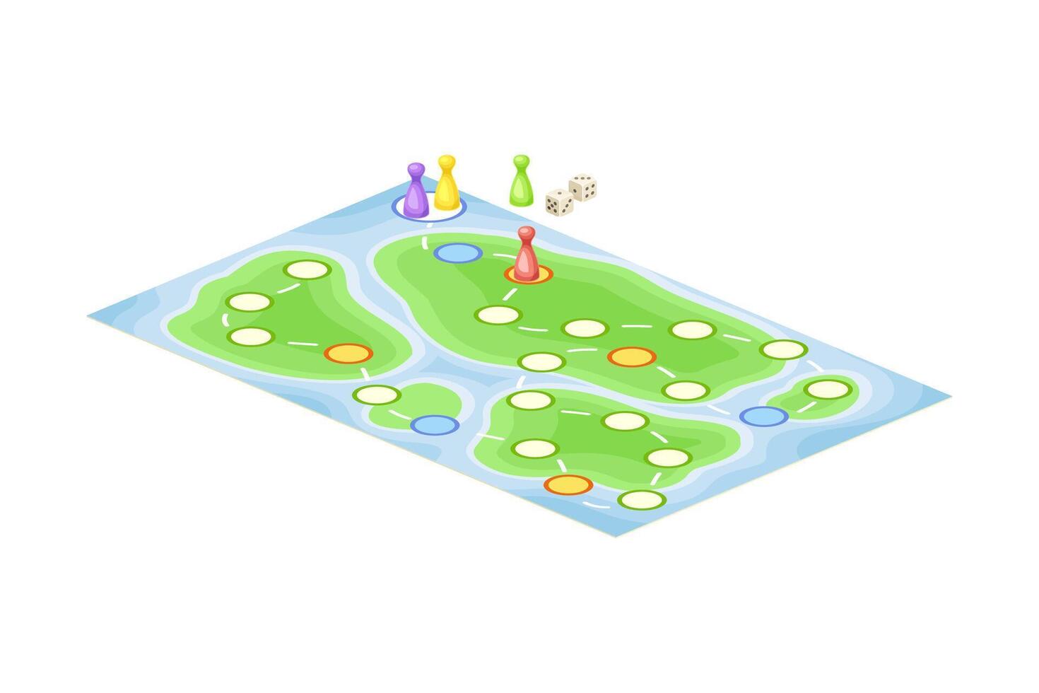 Adventure board game flat illustration on white background vector
