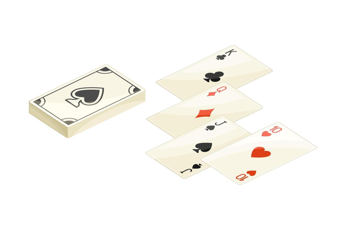 Poker playing cards board game flat illustration on white background vector
