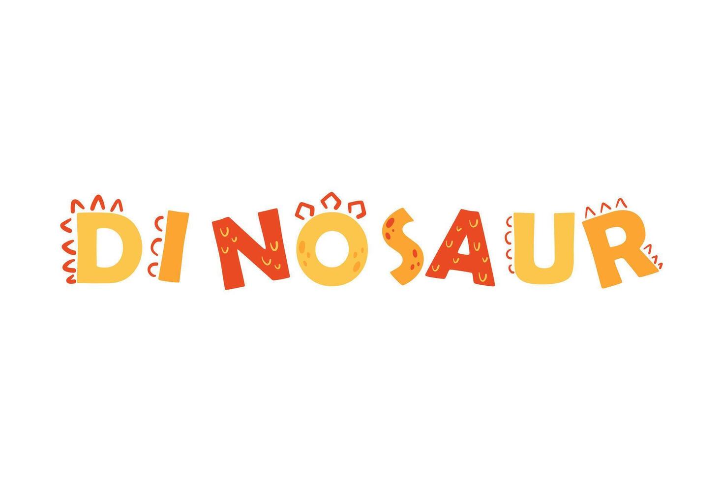 Dinosaur word, prints, books, stickers, posters design cartoon illustration vector