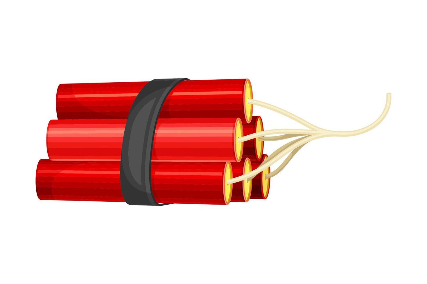 Bundle of red dynamite sticks with wick illustration vector