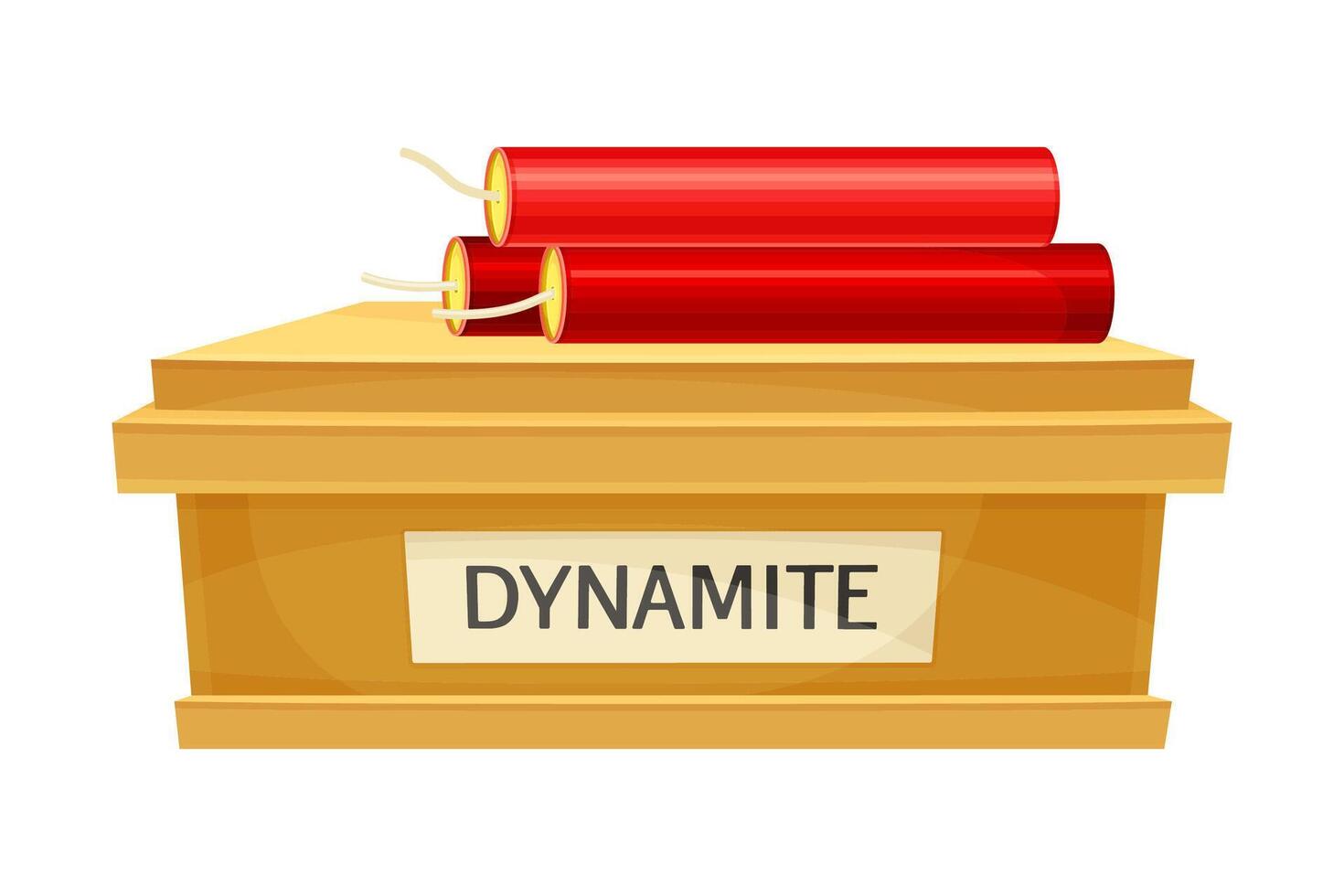 Wooden crate with red dynamite sticks illustration vector