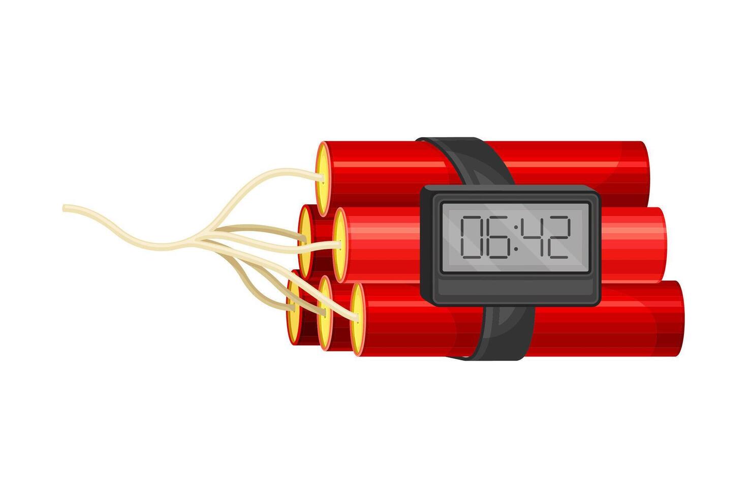 Dynamite sticks with with timing device illustration on white background vector