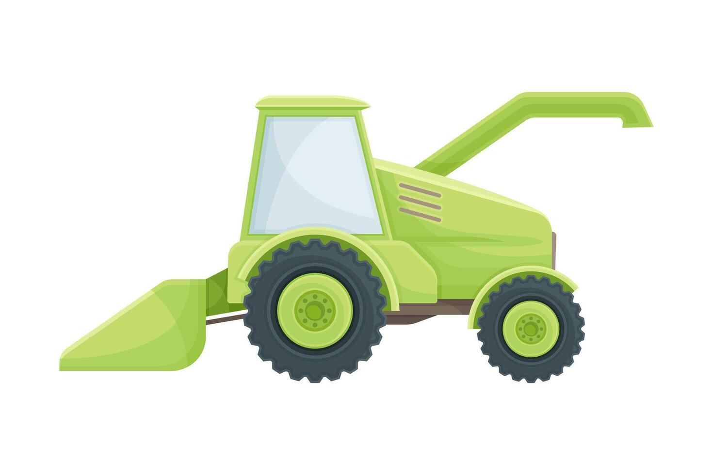 Farm machinery industrial agricultural vehicle flat illustration vector