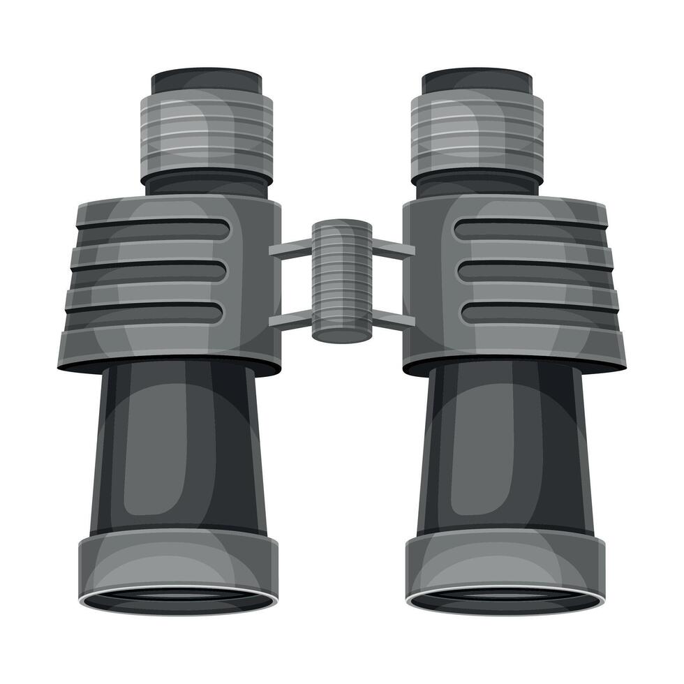 Binoculars double lenses optical instrument for viewing distant objects illustration vector