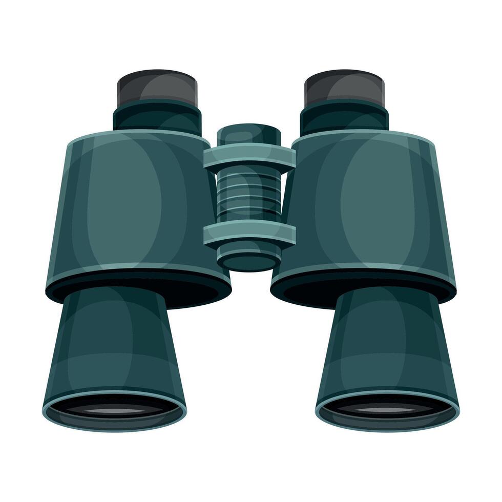 Black binoculars optical instrument illustration isolated on white backgroud vector