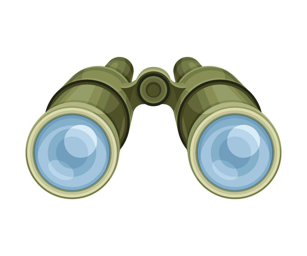 Binoculars with glass clear lenses optical instrument illustration vector
