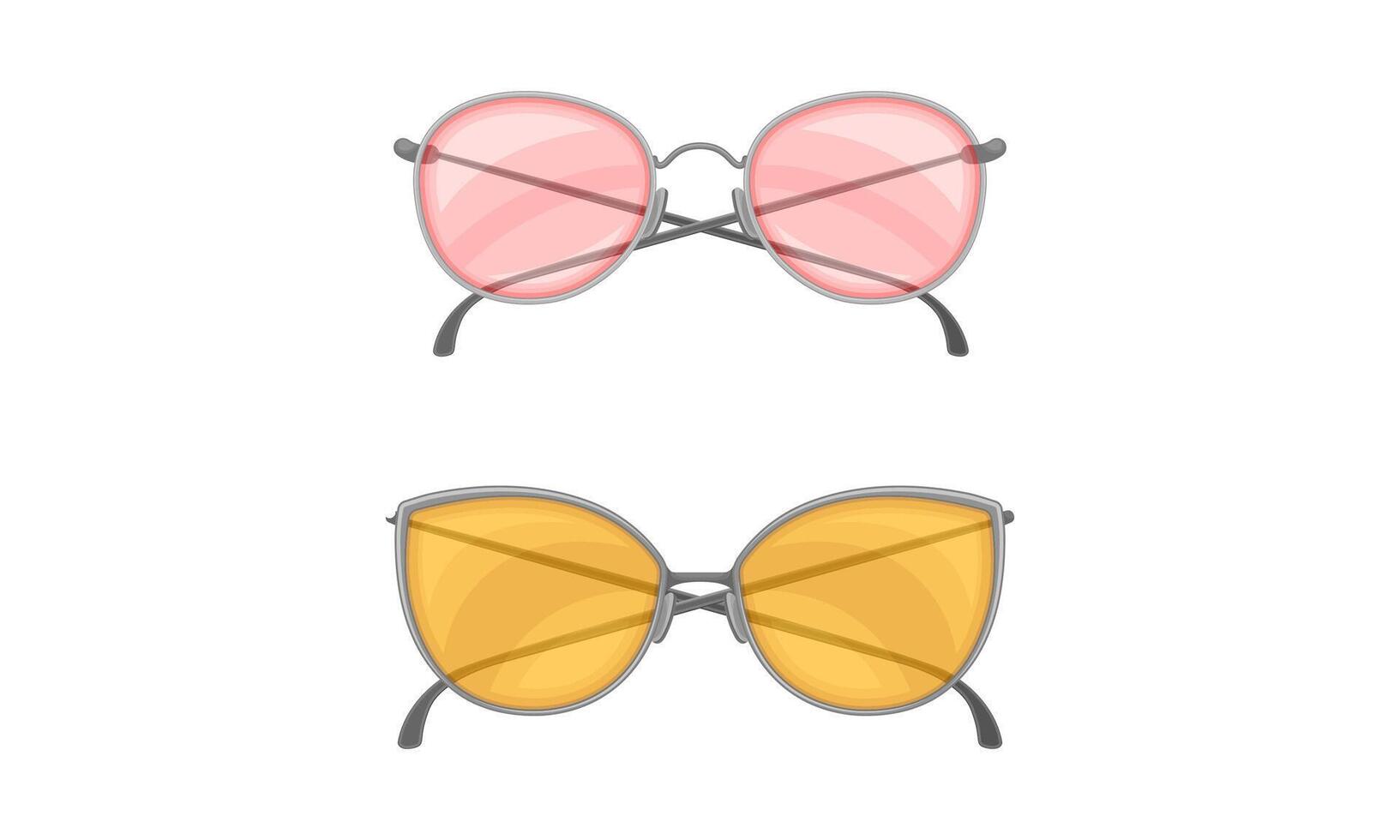 Sunglasses as Protective Eyewear for Wearing in Summertime Set vector