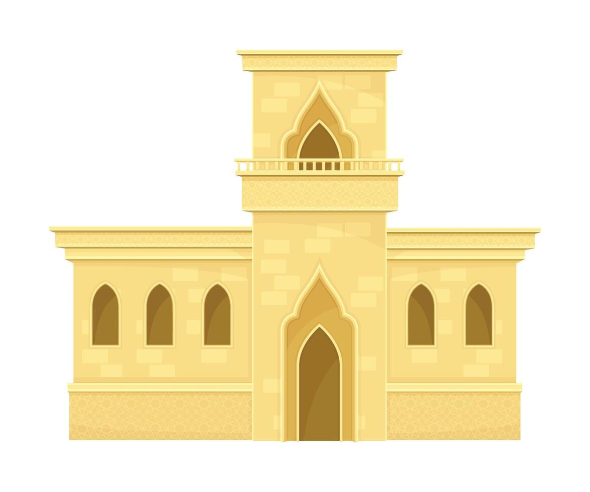 Traditional Arabic building. Middle East house illustration vector