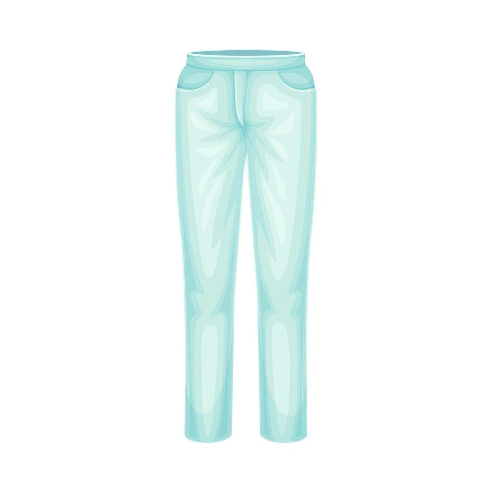 Pair of Blue Denim Pants or Trousers as Neat and Clean Clothing Illustration vector